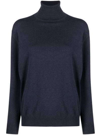 Brunello Cucinelli Roll Neck Cashmere-knit Sweater In Grey