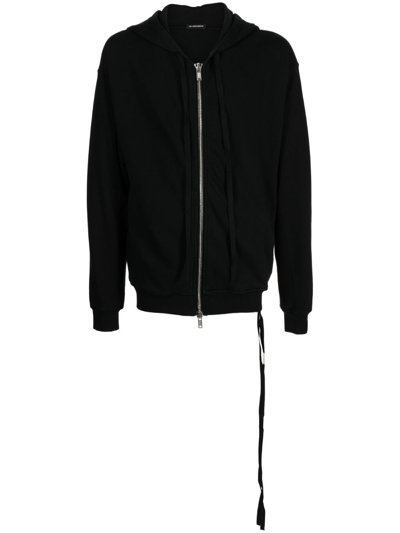 Ann Demeulemeester Long-sleeve Hooded Zip-up Jacket In Black