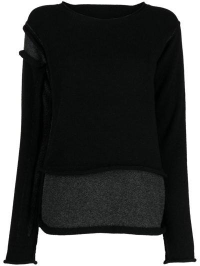 Y's Long-sleeve Knitted Top In Black