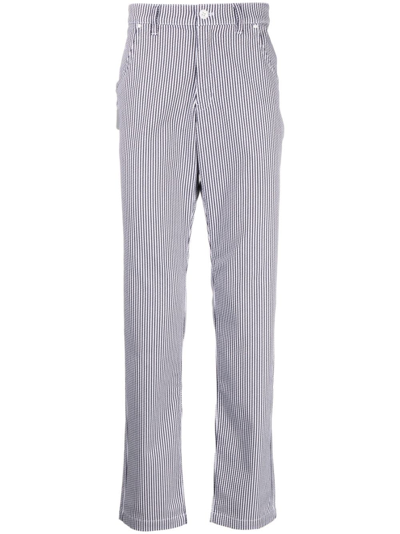 Pearly Gates Logo-embroidered Striped Trousers In White