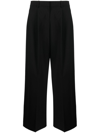 THEORY PLEATED WIDE-LEG TROUSERS