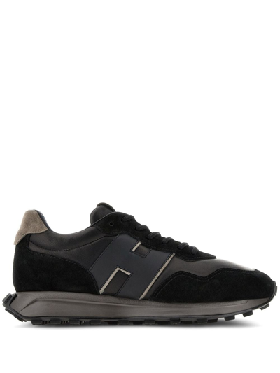 Hogan H601 Leather Low-top Sneakers In Black