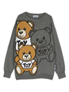 Moschino Teddy Bear Intarsia-knit Jumper In Grey