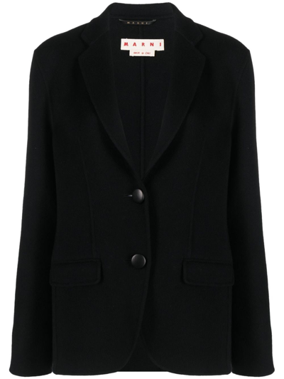 Marni Single-breasted Wool-cashmere Blazer In Black