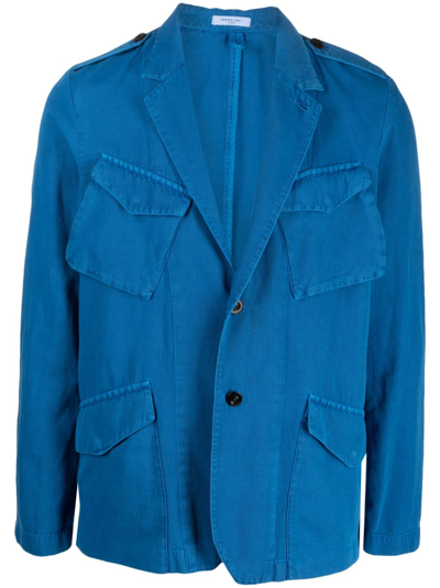 Boglioli Pocket-detail Single Breasted Jacket In Blue