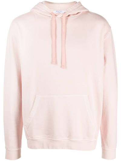 Boglioli Drawstring Long-sleeve Cotton Hoodie In Pink