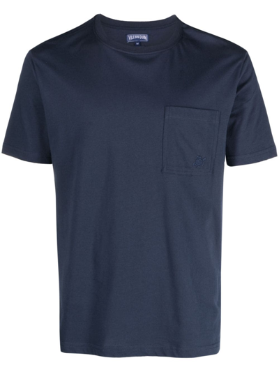 Vilebrequin Titus Round-neck Cotton T-shirt In Blue