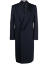 Alexander Mcqueen Double-breasted Coat Navy In Blue