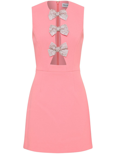 Rebecca Vallance Brittany Embellished Cutout Stretch-crepe Mini Dress In Coral