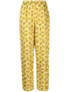 Isabel Marant Mustard High-rise Printed Trousers For Women In Yellow