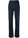 TOMMY HILFIGER LOGO-PATCH HIGH-RISE STRAIGHT-LEG JEANS
