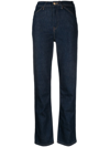 Tommy Hilfiger Logo-patch High-rise Straight-leg Jeans In Blue