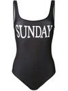 Alberta Ferretti Sunday One Piece Swimsuit In Black/white