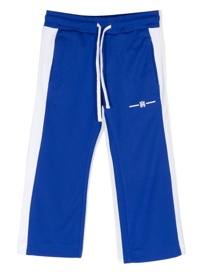 Amiri Kids' Logo-print Drawstring Track Trousers In Blue