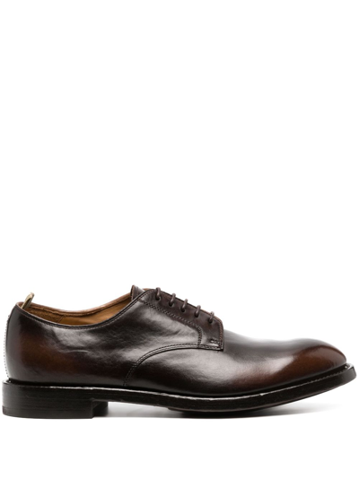 Officine Creative Leather Derby Shoes In Brown