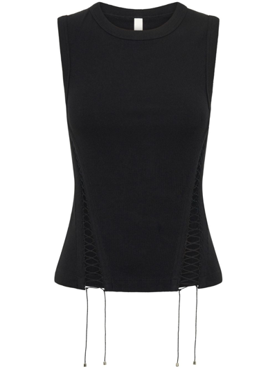 Dion Lee Lace-up Tank Top In Black