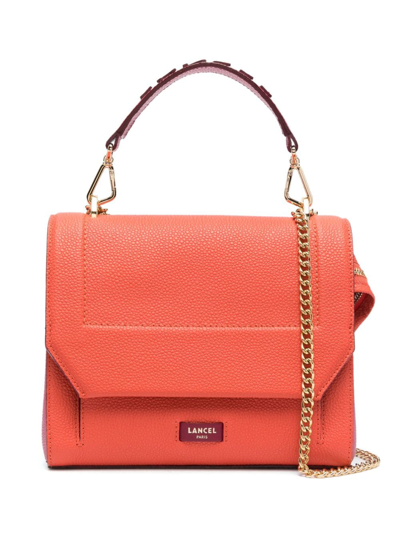 Lancel Ninon Leather Bag In Orange