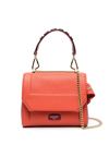 Lancel Leather Flap Bag In Orange