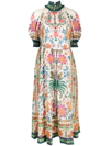 Zimmermann Ginger Swing Belted Floral-print Ramie-voile Maxi Dress In Neutrals