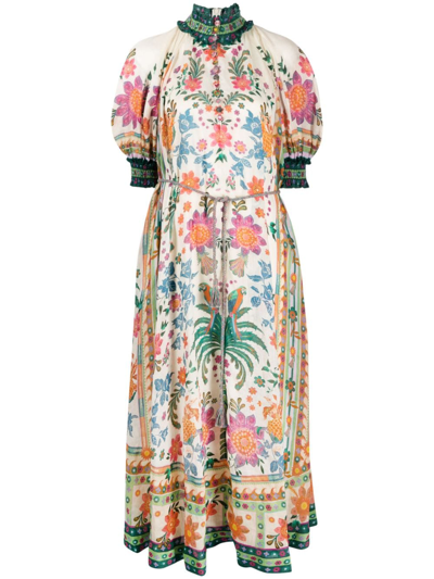 Zimmermann Womens Cream Multi Ginger Floral-print Ramie Maxi Dress In Crema/multicolor