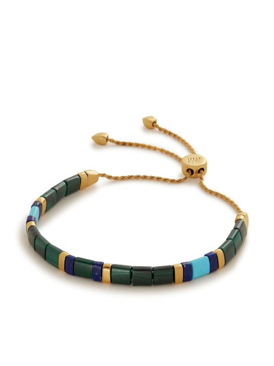 Monica Vinader Delphi Malachite Friendship Bracelet In 18ct Gold Vermeil/ Ss