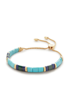 Monica Vinader Gold Delphi Multi Gemstone Friendship Bracelet Turquoise In Blue