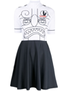 Charles Jeffrey Loverboy Graphic-print Contrast Dress In Black