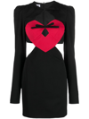 Moschino Jeans Heart-motif Cut-out Minidress In Black