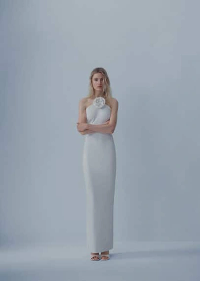 Mango Sequined Maxi Flower Dress White | ModeSens