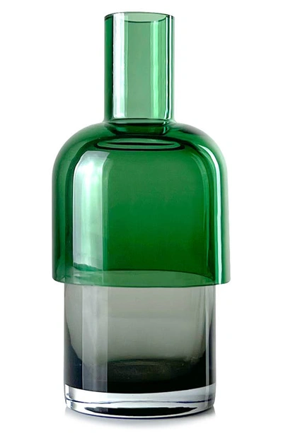 Cloudnola Flip Top Glass Vase In Grey/ Green