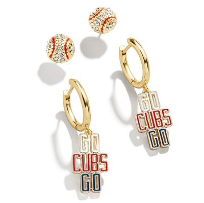 Baublebar Gold Chicago Cubs Team Earrings Set