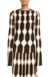 Chloé Trumpet-sleeve Sweater Brown Size Xs 85% Wool, 15% Silk In 20p-desertic Brown