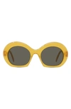 Loewe Logo Vintage Round Acetate Sunglasses In Shiny Yellow