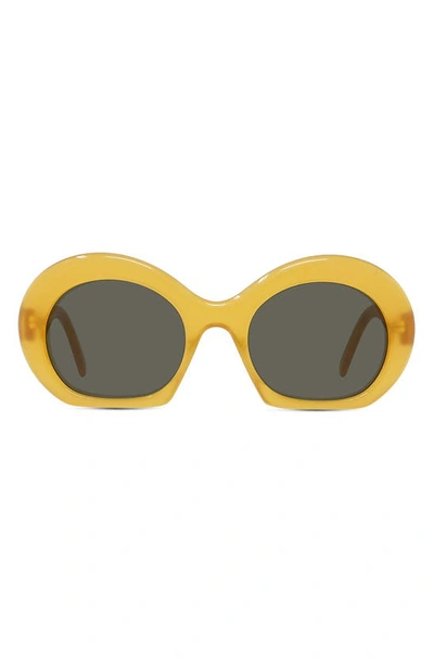 Loewe Logo Vintage Round Acetate Sunglasses In Shiny Yellow