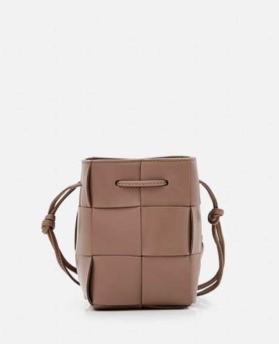 Bottega Veneta Mini Bucket Leather Shoulder Bag In Marrone