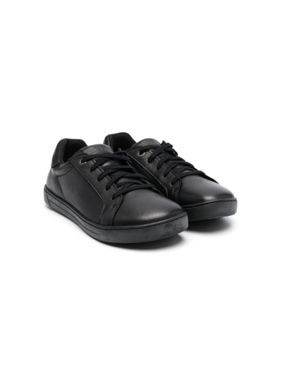 Birkenstock Kids' Porto Leather Sneakers In Black