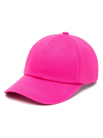Acne Studios Logo刺绣棒球帽 In Neon Pink