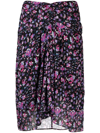 MARANT ETOILE FLORAL-PRINT RUCHED SKIRT