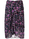 Isabel Marant Étoile Gibsi Floral Cotton Midi Skirt In Black