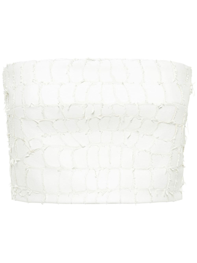 Dion Lee Snakeskin-motif Strapless Top In White
