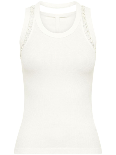 Dion Lee Lace-detail Tank Top In Ivory