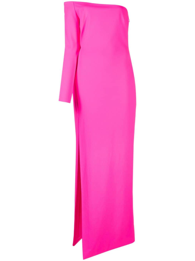 Solace London Palmer One-shoulder Maxi Dress In Pink