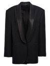 Magda Butrym Silk Oversized Blazer In Black