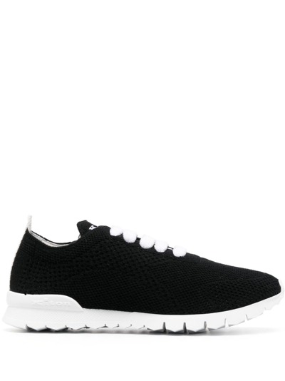 Kiton Fully-perforated Low-top Sneakers In Black