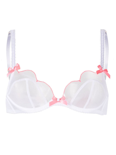 Agent Provocateur Lorna Scallop-edge Bra In 100650 White/pink