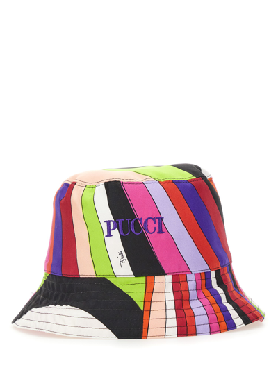 Pucci Reversible Silk Bucket Hat In Multicolour