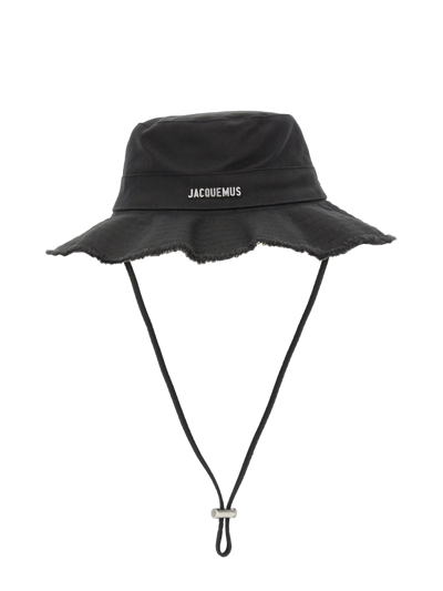 Jacquemus Le Bob Artichaut Cotton Bucket Hat In Black