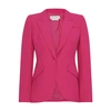 Alexander Mcqueen Peak Shoulder Leaf Crepe Jacket In Orchid_pink