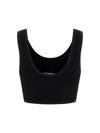 Alexander Wang Embossed-logo Cropped Tank Top In Black