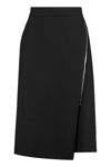 Hugo Boss Vikena Strutctured Herringbone Jersey Skirt In Black
